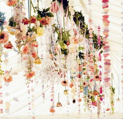 20 Hanging Centerpieces to Spice Up Your Ceiling  Hanging centerpiece,  Greenery wedding theme, Greenery wedding decor